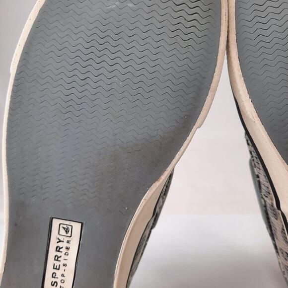 Sperry Dock-Siders Shoes Womens‎ 9.5 Zebra Stripe Leopard Print Black & White - Picture 9 of 11